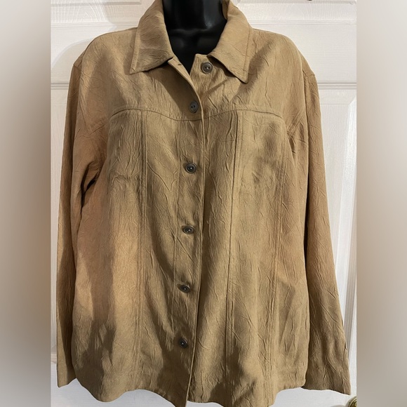 Chico’s Tan button up shirt/jacket - Picture 1 of 5
